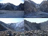 Kongma La 01 Trail From Lobuche Crosses Khumbu Glacier And Climbs To Kongma La Gyan and I climbed the Kongma La while Chandraman, Pasang and Dumbar took the normal route via Dughla and Pheriche. It took us 45 minutes to cross the Khumbu Glacier from Lobuche to the bottom of the trail to the Kongma La. The trail to the Kongma La was fairly easy most of the way, hugging the left side with views to Pokalde, reaching the Kongma La (5535m) after 105 minutes.